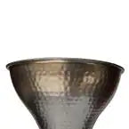 Load image into Gallery viewer, 18 in. H Silver Industrial Style Hammered Texture Iron Stool with Hourglass Shaped Body
