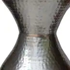 Load image into Gallery viewer, 18 in. H Silver Industrial Style Hammered Texture Iron Stool with Hourglass Shaped Body
