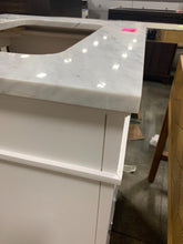 Load image into Gallery viewer, *AS IS* Eleanor Bathroom Vanity, White, 24&quot;, Carrara Marble Top (Marble is cracked on top)
