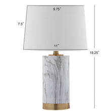 Load image into Gallery viewer, Clarabel 18.25 in. White/Black Marble Single Table Lamp with White Shade (SB1104)
