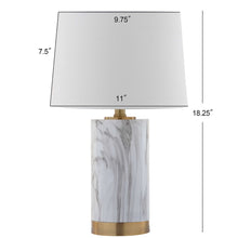 Load image into Gallery viewer, Clarabel 18.25 in. White/Black Marble Table Lamp with White Shade (SB341)
