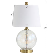 Load image into Gallery viewer, Riglan 20 in. Clear/Gold Textured Table Lamp with White Shade - Set of 2 (SB357)
