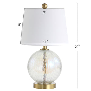 Riglan 20 in. Clear/Gold Textured Table Lamp with White Shade - Set of 2 (SB357)