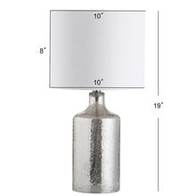 Load image into Gallery viewer, Danaris 19 in. Silver/Ivory Textured Table Lamp with White Shade (SB92)
