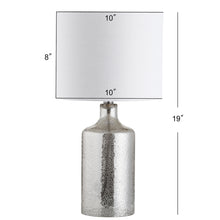 Load image into Gallery viewer, Danaris 19 in. Silver/Ivory Textured Table Lamp with White Shade (SB306)
