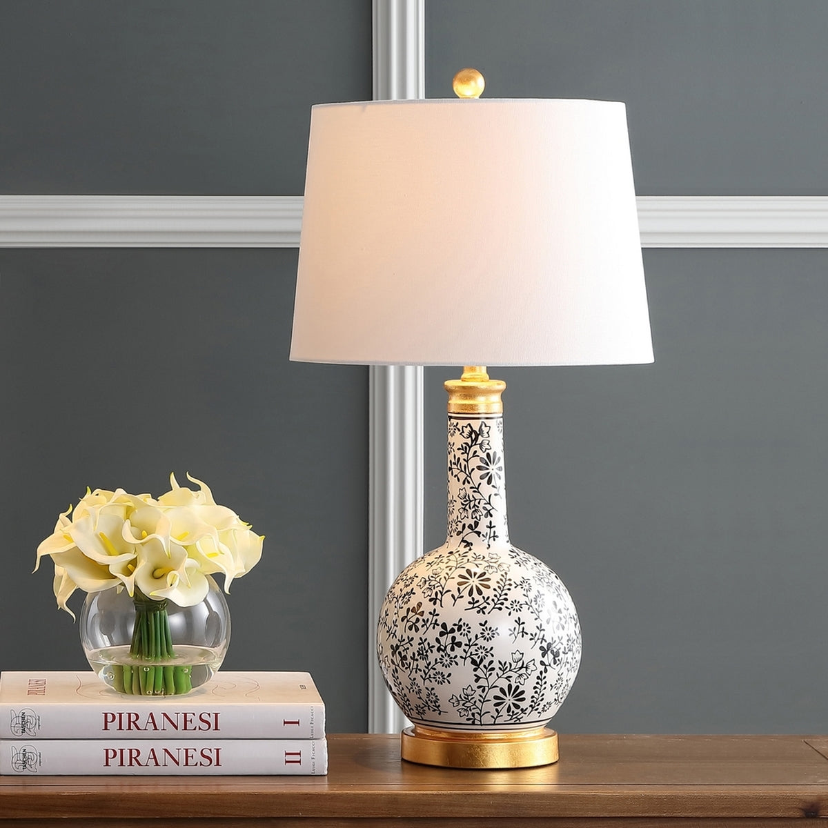 Safavieh Bodin Table Lamps in Black/White (Set of 2) 478CDR