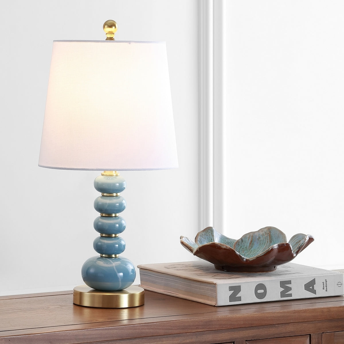 Trace Table Lamp  BLUE MARBLE WITH GOLD FINISH 66CDR