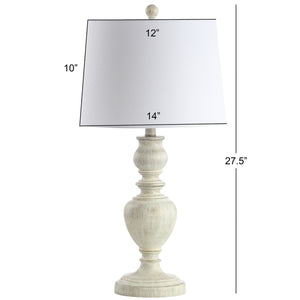 Zabi 27.5 in. White Wash Curved Table Lamp with Off-White Shade - Set of 2 (SB72)