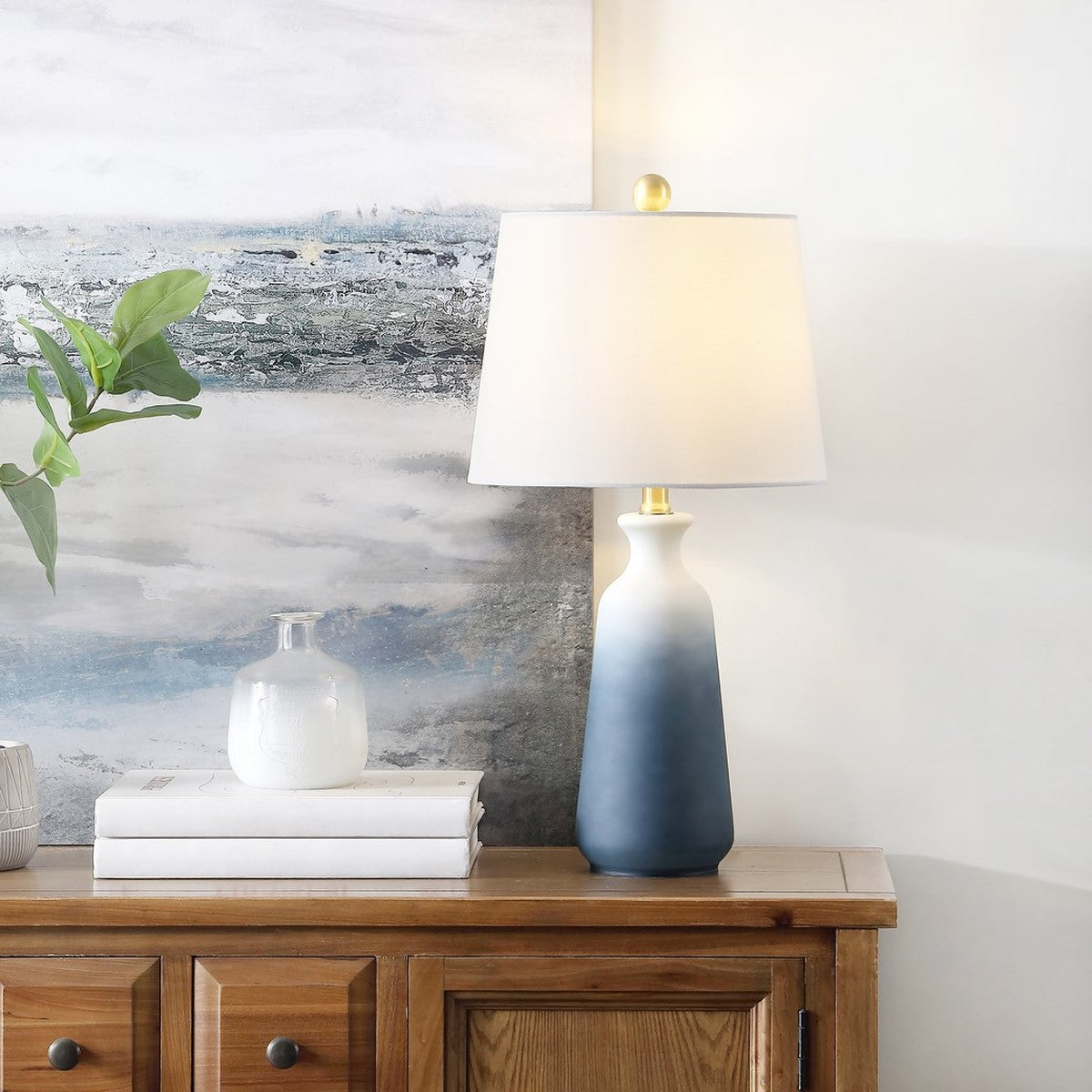 Narem 23 in. White/Blue Table Lamp - Set of 2 (SB1032)(2 BOXES)