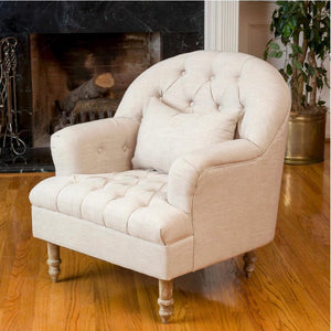 Anastasia Tufted Chair - Christopher Knight Home -Beige #4085