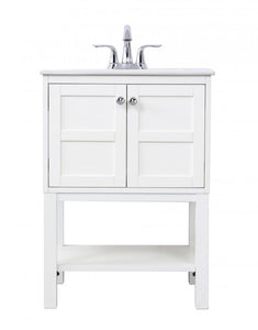 24 in. single bathroom vanity set in White by Elegant *as-is*