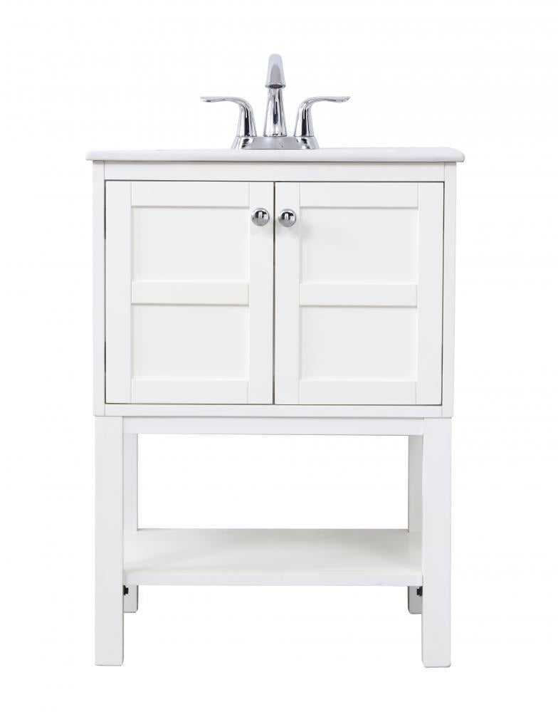 24 in. single bathroom vanity set in White by Elegant *as-is*