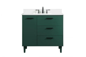 36 inch bathroom vanity in Green with backsplash (758|VF47036MGN-BS) 706AH