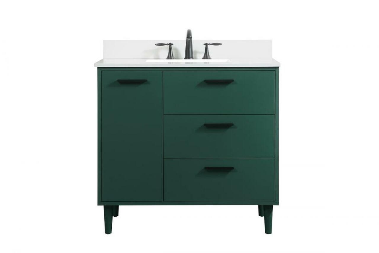 36 inch bathroom vanity in Green with backsplash (758|VF47036MGN-BS) 706AH