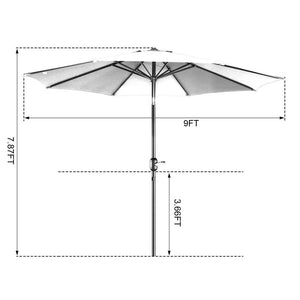 9 ft. Aluminum Market Auto Tilt Patio Umbrella in Red 7511