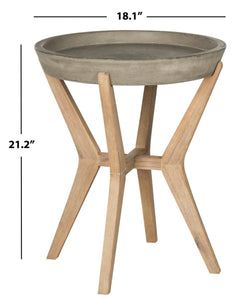 Celeste Dark Gray Round Wood Indoor/Outdoor Side Table (SB326)