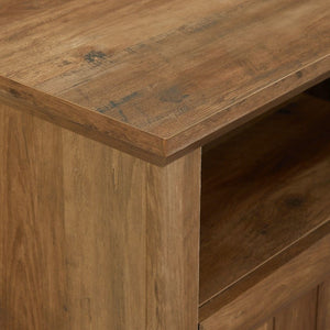 44" Grooved Door Corner TV Console in Reclaimed Barnwood - Walker Edison W44CMCR2DRO MRM1040