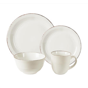 Madelyn 16-Piece Casual White Earthenware Dinnerware Set (Service for 4) #1383HW