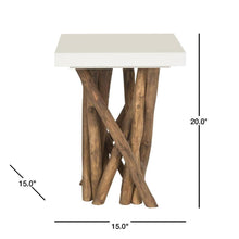 Load image into Gallery viewer, Hartwick Branched Side Table Reclaimed Branch Legs With White Top 95CDR
