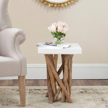 Load image into Gallery viewer, Hartwick Branched Side Table Reclaimed Branch Legs With White Top 95CDR

