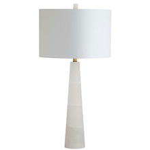 Load image into Gallery viewer, Delilah 30 in. White Marble Alabaster Table Lamp with Off-White Shade (Set of 2) - #187CE
