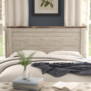 King Whitewash Theus Panel Headboard ONLY