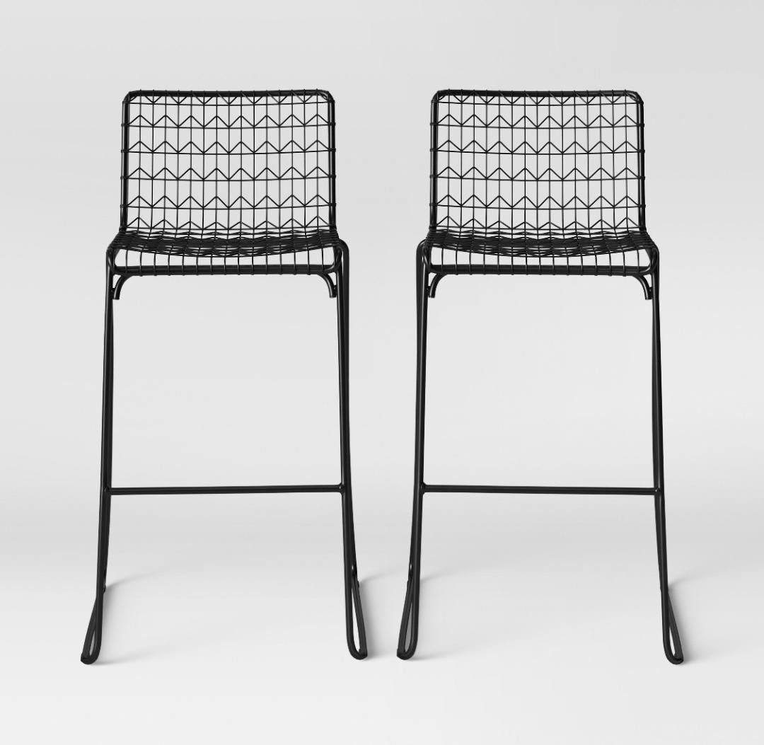 Set Of 2 Oster Wire Barstool Black #4192