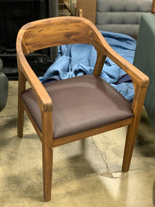 Wooden Arm Chair with leather seat