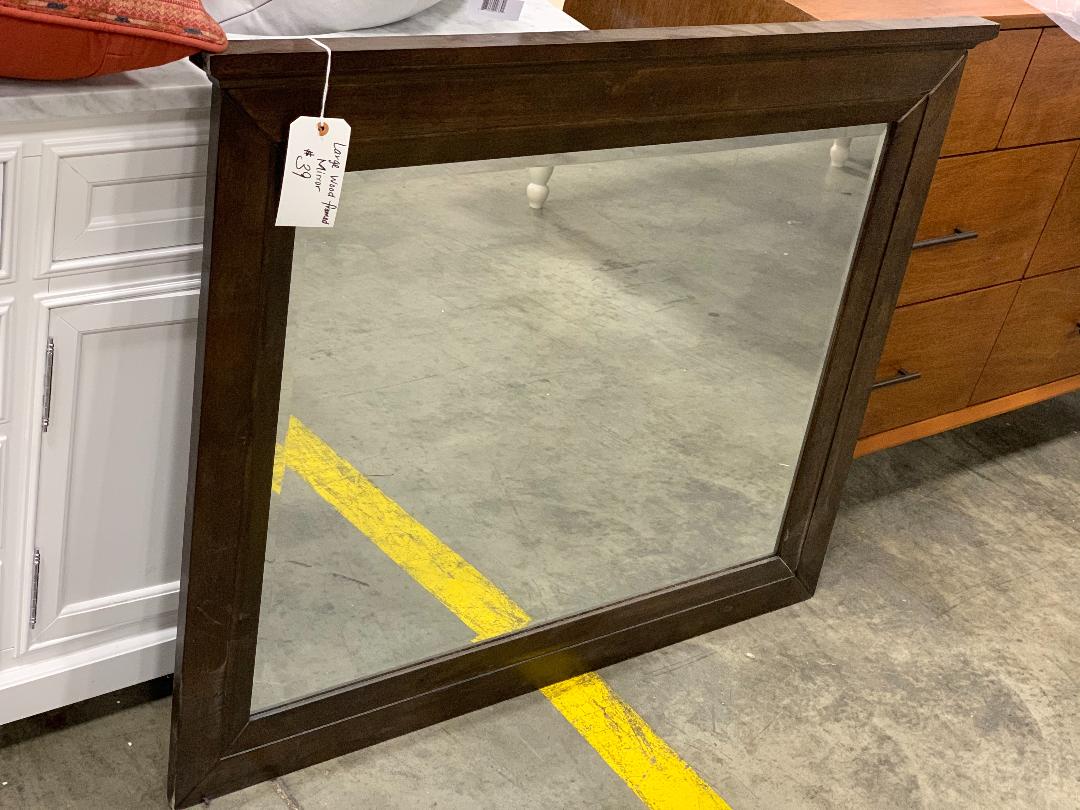 Large Wood Framed Mirror 43 W X 36 1/2 H