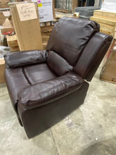 Load image into Gallery viewer, Brown Big and Tall Heavy Duty Faux Leather 8-Point Massage Recliner with Remote Control And Side Pocket
