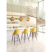 Load image into Gallery viewer, Piccolo 40.6" Yellow Velvet BAR Chair (Quantity of One Chair) #9856
