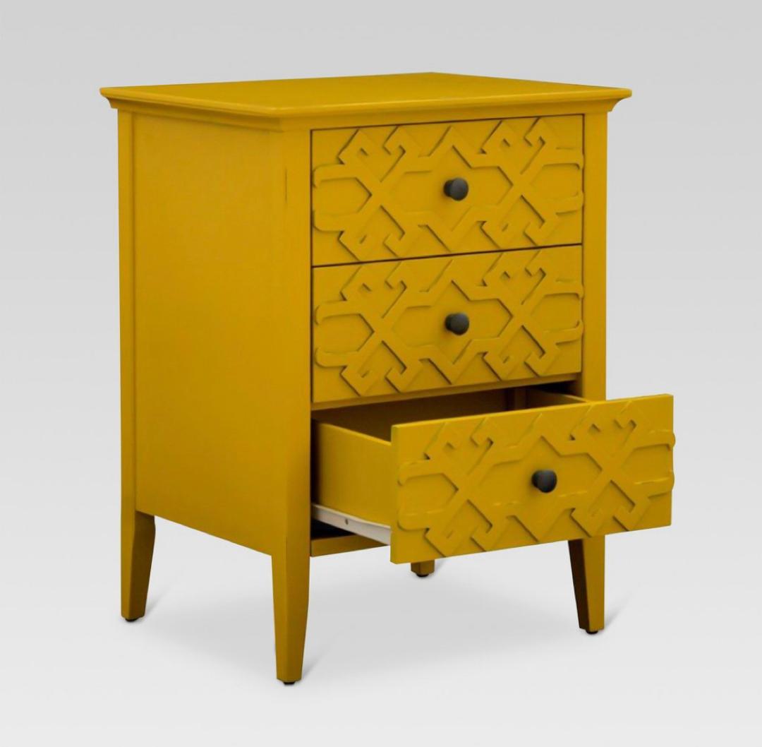 Fretwork Accent Table yellow #4170
