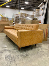 Load image into Gallery viewer, Kaiden 85&quot; Wide Faux Leather Square Arm Sofa
